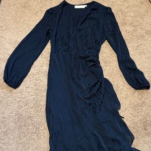 Astr Midnight Blue Long Sleeve Dress